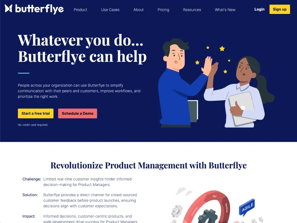 Screenshot of Butterflye Solutions corporate site